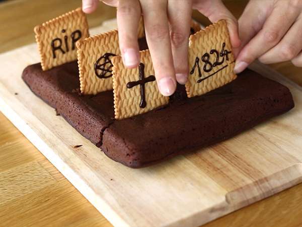 Temetői brownie Halloweenre - Előkészítés lépés 5