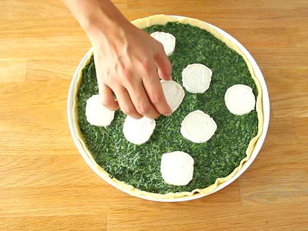 Spenótos és kecskesajtos quiche - Előkészítés lépés 3