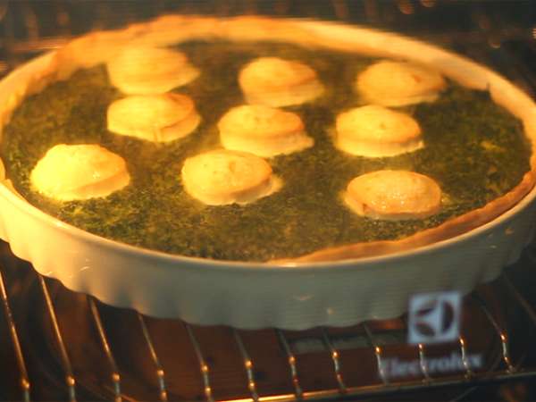 Spenótos és kecskesajtos quiche - Előkészítés lépés 4