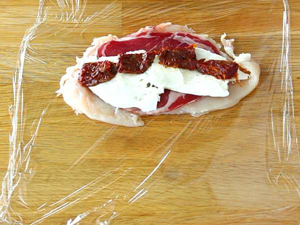 Csirke ballotinok mozzarellával - Előkészítés lépés 2