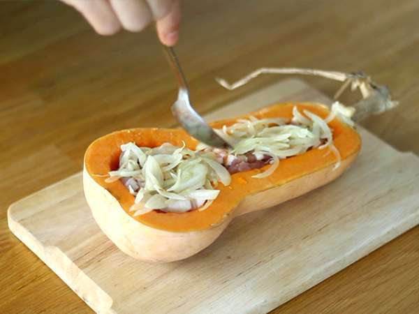 Courgiflette - Butternut sütőtök tartiflette stílusban - Előkészítés lépés 2