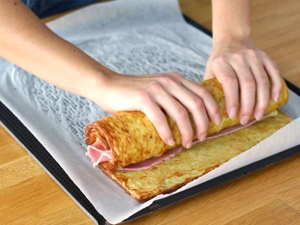 Burgonyatekercs Savoy Raclette sajttal és sonkával - Előkészítés lépés 5