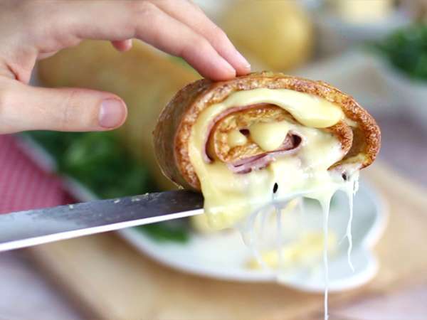 Burgonyatekercs Savoy Raclette sajttal és sonkával - Előkészítés lépés 6