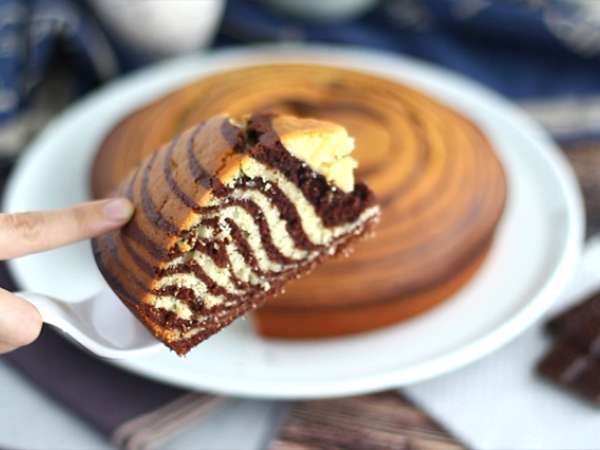 Zebra torta, egzotikus márvány (olasz márvány) - Előkészítés lépés 8