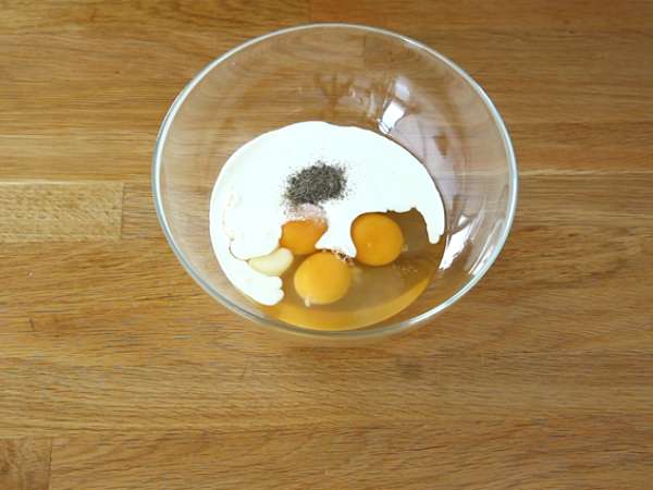 Tojásos sonkás quiche - Előkészítés lépés 2