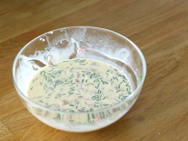 Tojásos sonkás quiche - Előkészítés lépés 3