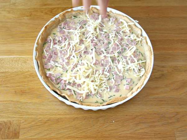 Tojásos sonkás quiche - Előkészítés lépés 4
