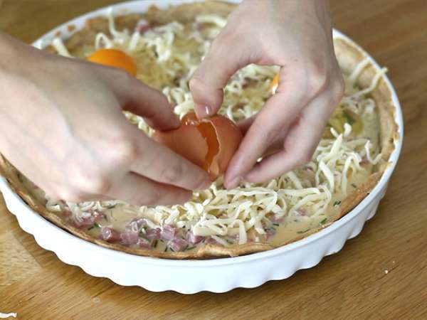 Tojásos sonkás quiche - Előkészítés lépés 5