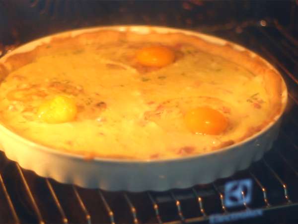 Tojásos sonkás quiche - Előkészítés lépés 6