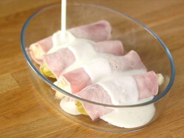 Sonkás endívia gratin - Előkészítés lépés 6