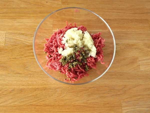 Marhahús steak tartár - Előkészítés lépés 1