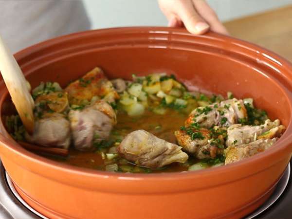Bárány tajine aszalt szilvával (lépések és videó) - Előkészítés lépés 3
