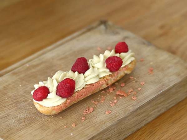 Eclair pisztáciakrémmel és málnával - Előkészítés lépés 16