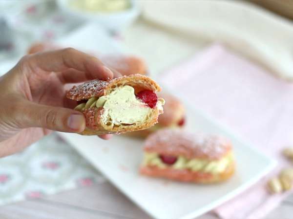 Eclair pisztáciakrémmel és málnával - Előkészítés lépés 18