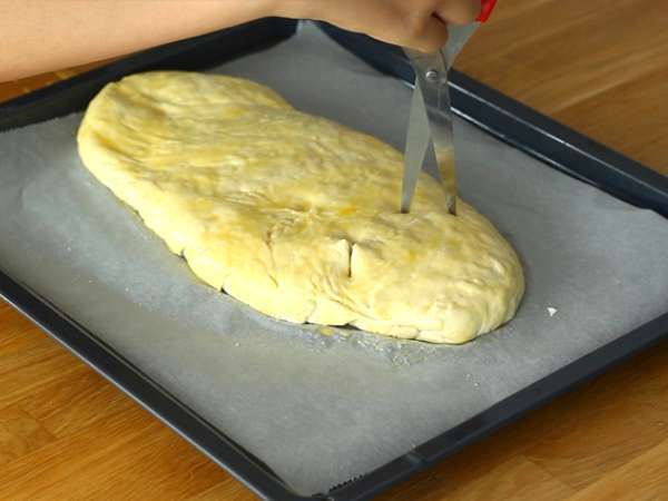 Fougasse szalonnával és hagymával - Előkészítés lépés 8