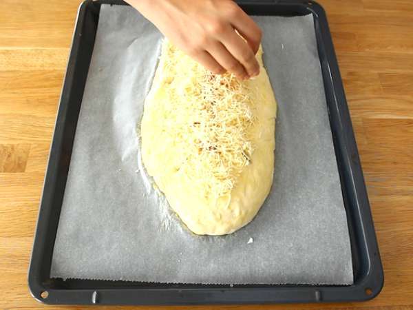 Fougasse szalonnával és hagymával - Előkészítés lépés 9
