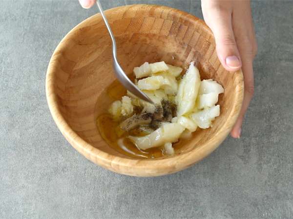 Tőkehal ceviche - Előkészítés lépés 1