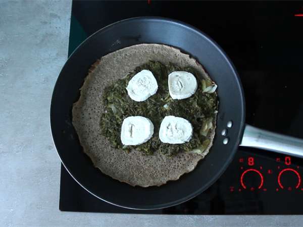 Kecskesajt és spenót galette - Előkészítés lépés 2