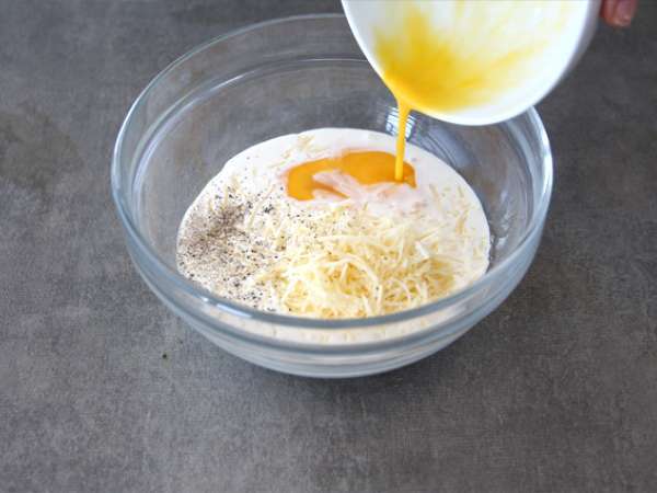 Mángold és reszelt sajtos torta - Előkészítés lépés 4