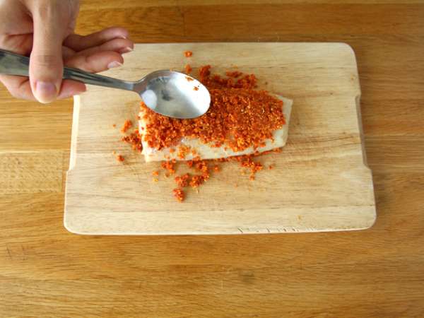 Tőkehal chorizo kéregben - Előkészítés lépés 2