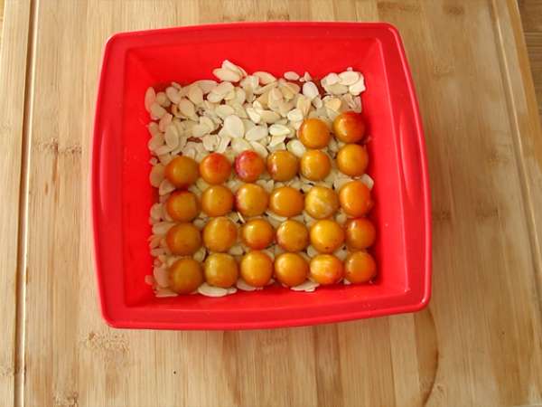 Mirabelle és mandula fejjel lefelé torta - Előkészítés lépés 2