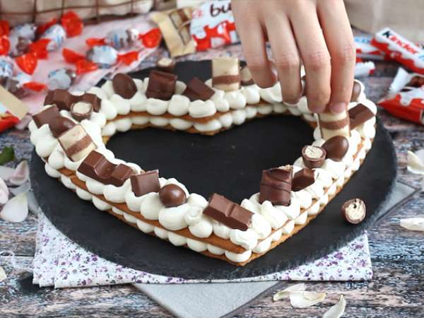Szív torta au Kinder - Kinder szív torta Valentin-napra - Előkészítés lépés 11