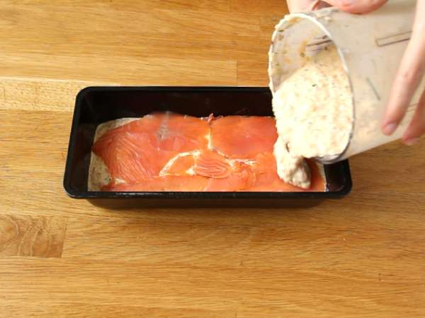 Friss lazac és füstölt lazac terrine - Előkészítés lépés 2