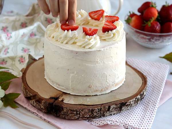 Rétegtorta eperrel és mascarpone krémmel - Előkészítés lépés 11