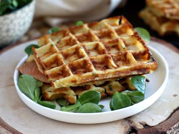 Burgonyás gofri - Gofri szendvics füstölt lazaccal és fromage frais-val - Előkészítés lépés 8