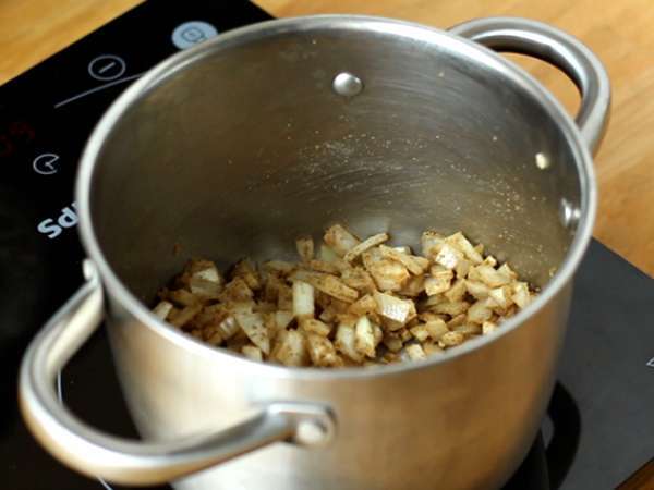 Könnyű korall lencse dahl - Előkészítés lépés 2