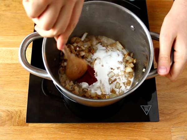 Könnyű korall lencse dahl - Előkészítés lépés 3