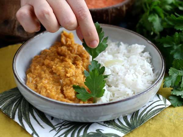 Könnyű korall lencse dahl - Előkészítés lépés 6