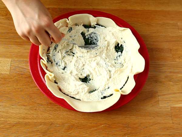 Spenótos, ricottás és tojásos pite - olasz Torta Pasqualina - Előkészítés lépés 5