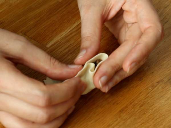 Gyozas csirkével, sárgarépával és gombával - Előkészítés lépés 9