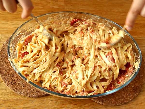 Tagliatelle feta cseresznyeparadicsom - sült feta tészta - Előkészítés lépés 7