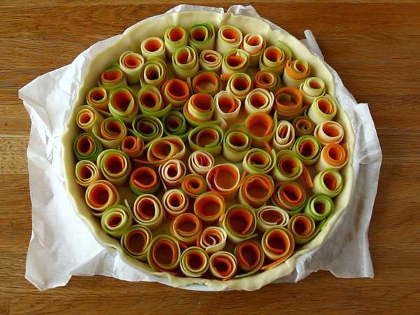 Rózsaszín cukkini és sárgarépa quiche - Előkészítés lépés 3