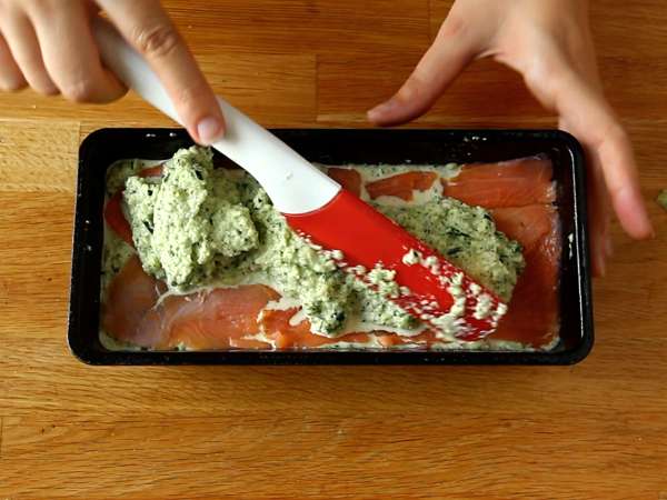 Cukkini és füstölt lazac terrine - Előkészítés lépés 6