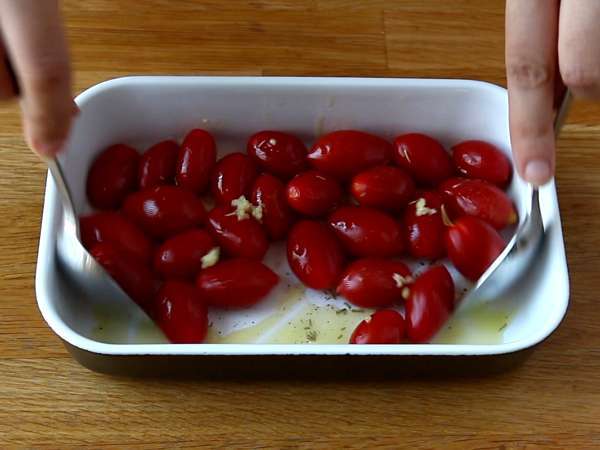 Sült paradicsom és burrata bruschetta - Előkészítés lépés 1