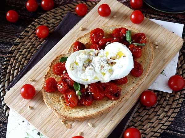 Sült paradicsom és burrata bruschetta - Előkészítés lépés 5
