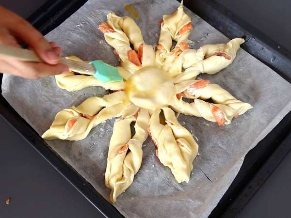 Puha tészta lazaccal és fromage frais-val, tökéletes aperitifként való nassolásra. - Előkészítés lépés 6