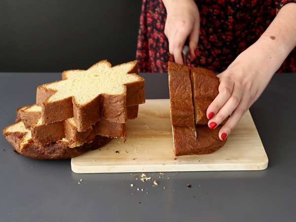 Pandoro briós, Nutella krémmel és vaníliakrémmel töltve, karácsonyfa alakban - Előkészítés lépés 5