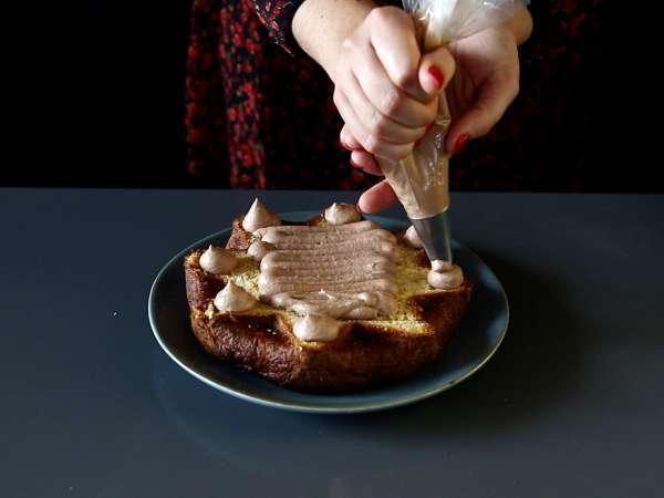 Pandoro briós, Nutella krémmel és vaníliakrémmel töltve, karácsonyfa alakban - Előkészítés lépés 6