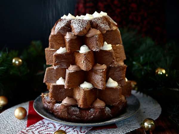 Pandoro briós, Nutella krémmel és vaníliakrémmel töltve, karácsonyfa alakban - Előkészítés lépés 9