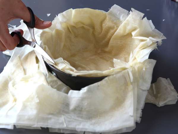 Baklava-stílusú sajttorta pisztáciával, ropogós és olvadó - Előkészítés lépés 2