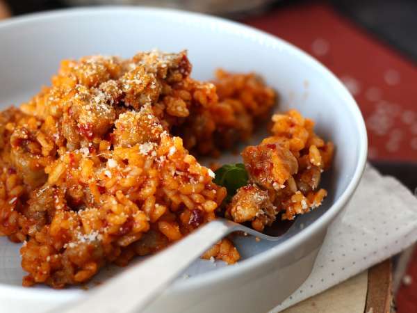 Rizottó 'nduja és kolbász, egy intenzív ízű első fogás - Előkészítés lépés 7
