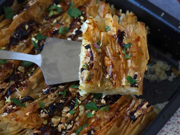 Sós ráncos torta kecskesajttal és mézzel - Előkészítés lépés 9