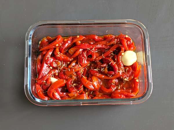 Sült paprika saláta légsütőben - Előkészítés lépés 5