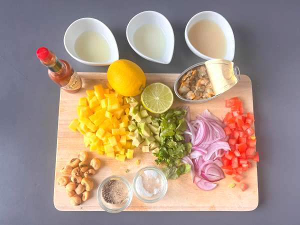 Ceviche konzerv kagylóval - Előkészítés lépés 1