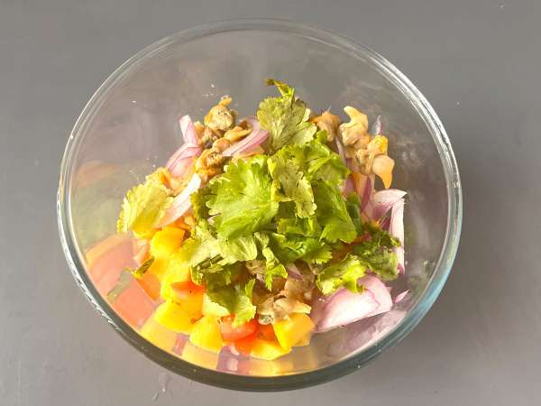 Ceviche konzerv kagylóval - Előkészítés lépés 3
