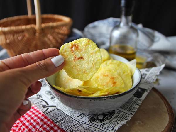 Mikrohullámú sütőben készült burgonya chips - Előkészítés lépés 8